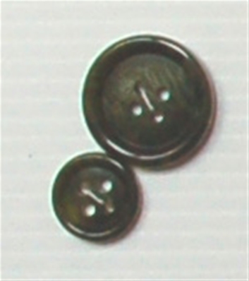 Bouton 4 trous (Plastique - 15 mm - Kaki)