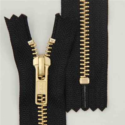 Zip 5 Brass closed-end (Standard - 15cm - Black)