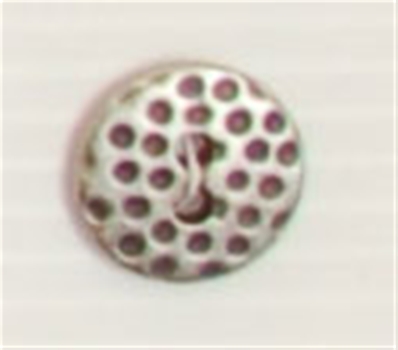 Bouton 2 trous (Métal - Argent cratère - 15 mm)