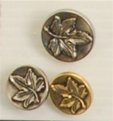 Shank button (Plastic - Silvery leaf - 18mm)