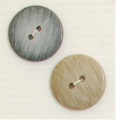 Bouton 2 trous (Plastique - Chiné gris clair - 22 mm)