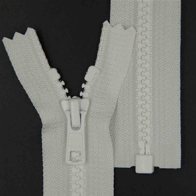 Zip 6 injecté séparable (Standard - 20 cm - Blanc)