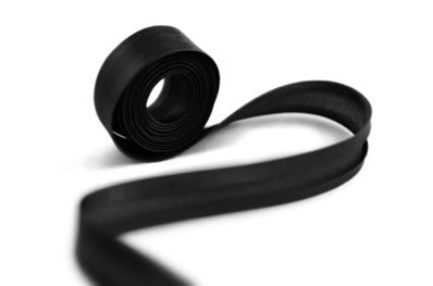 Folded bias tape (10/10/5/5 - Satin - Black)