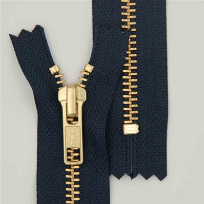 Zip 5 Brass closed-end (Standard - 15cm - Navy)