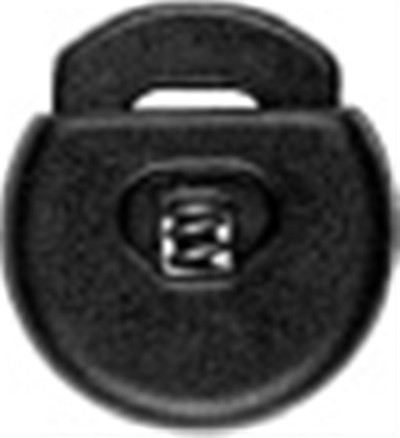 Pebble cord stopper (20mm - Black - Nylon)