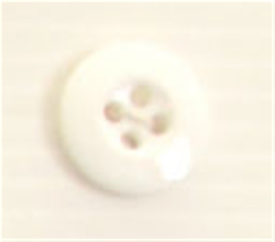 Bouton 4 trous (Plastique - 15 mm - Blanc)