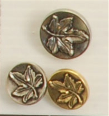 Shank button (Plastic - Silvery leaf - 18mm)