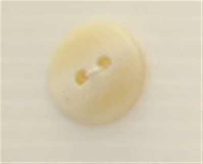 Bouton 2 trous (Plastique - Strié beige - 15 mm)